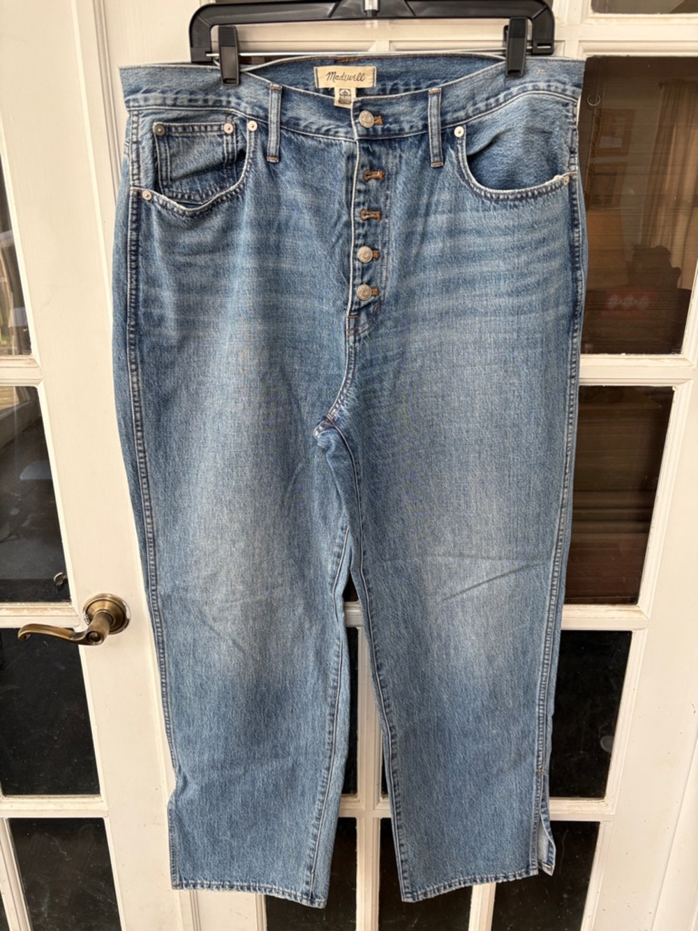 013 NWOT Madewell Light Blue Button-Fly Wide-Leg Jeans